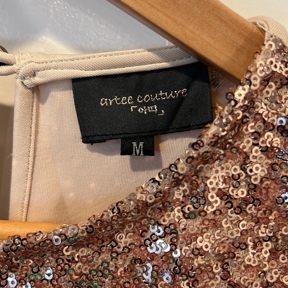 Artee Couture Nordstrom Sequin Sparkle Peplum Top Size Medium - Picture 4 of 8